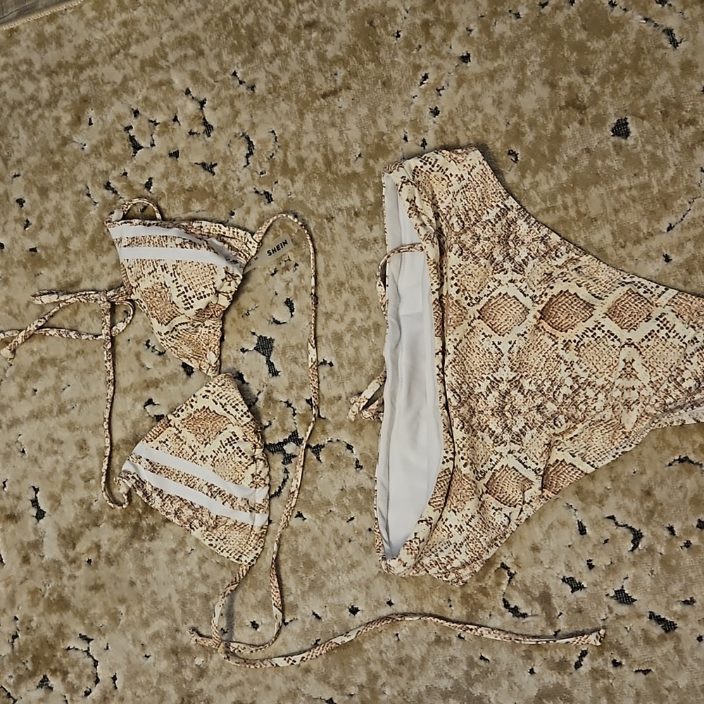 Snake skin patterned bathing suit